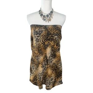 Dressbarn Black and Gold Animal Print Pencil Skirt